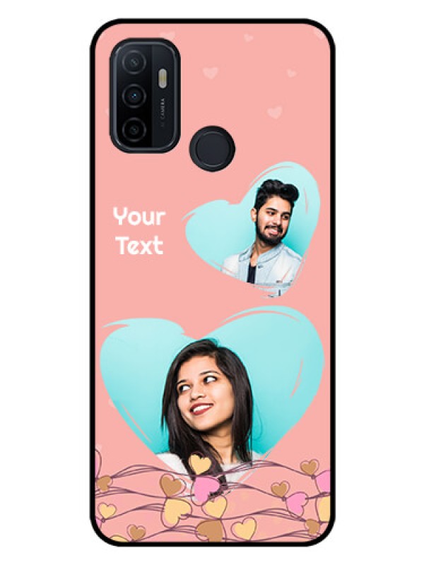 Custom Oppo A53 Custom Glass Mobile Case  - Love Doodle Design
