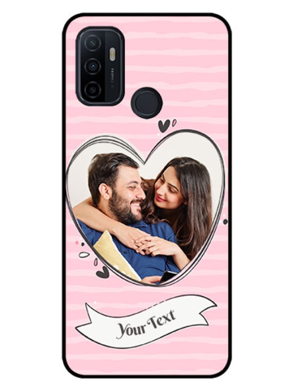 Custom Oppo A53 Custom Glass Phone Case  - Vintage Heart Design