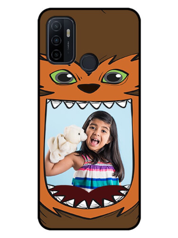 Custom Oppo A53 Photo Printing on Glass Case  - Owl Monster Back Case Design