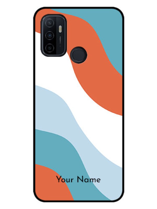 Custom Oppo A53 Custom Glass Mobile Case - coloured Waves Design