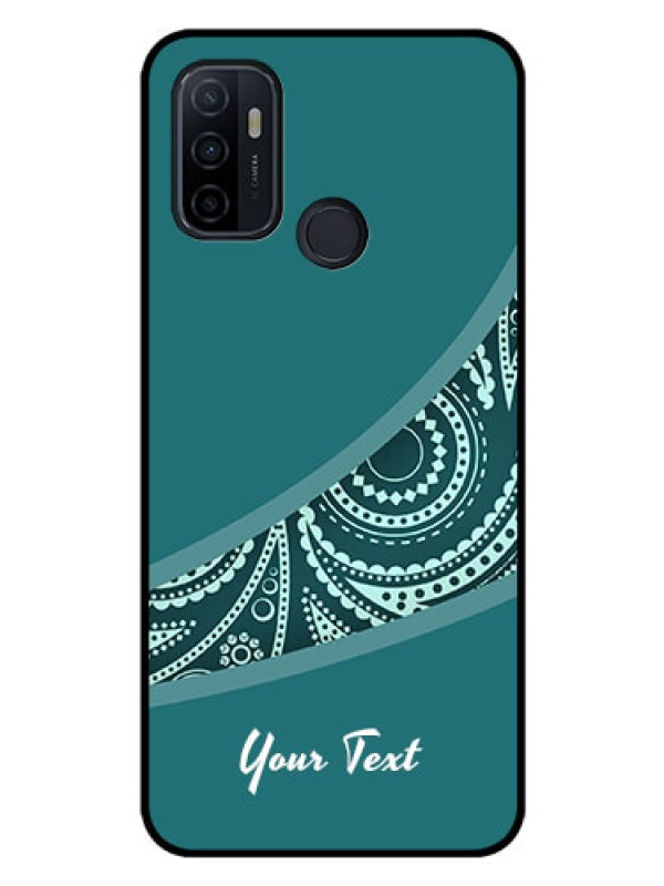 Custom Oppo A53 Photo Printing on Glass Case - semi visible floral Design