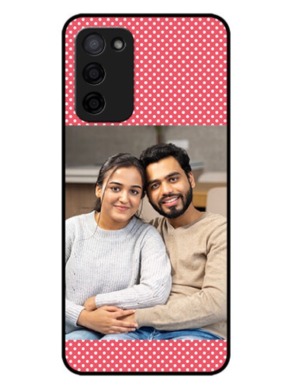 Custom Oppo A53s 5G Custom Glass Phone Case - White Dotted Design