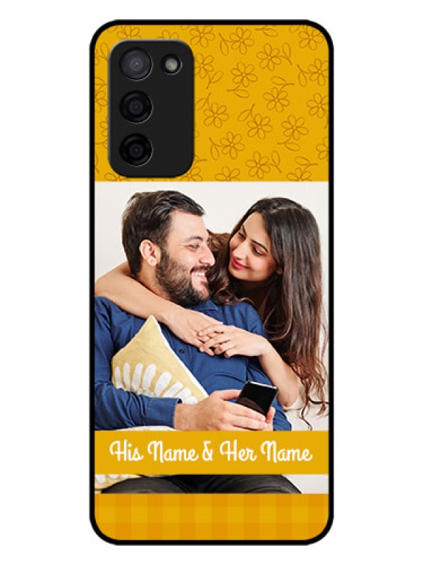 Custom Oppo A53s 5G Custom Glass Mobile Case - Yellow Floral Design