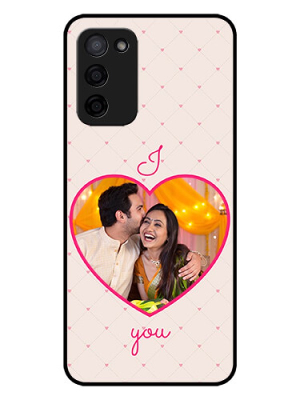 Custom Oppo A53s 5G Custom Glass Mobile Case - Heart Shape Design