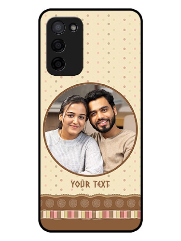 Custom Oppo A53s 5G Custom Glass Mobile Case - Brown Dotted Mobile Case Design