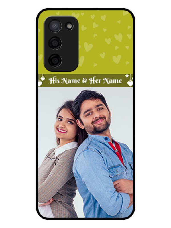 Custom Oppo A53s 5G Custom Glass Phone Case - You & Me Heart Design