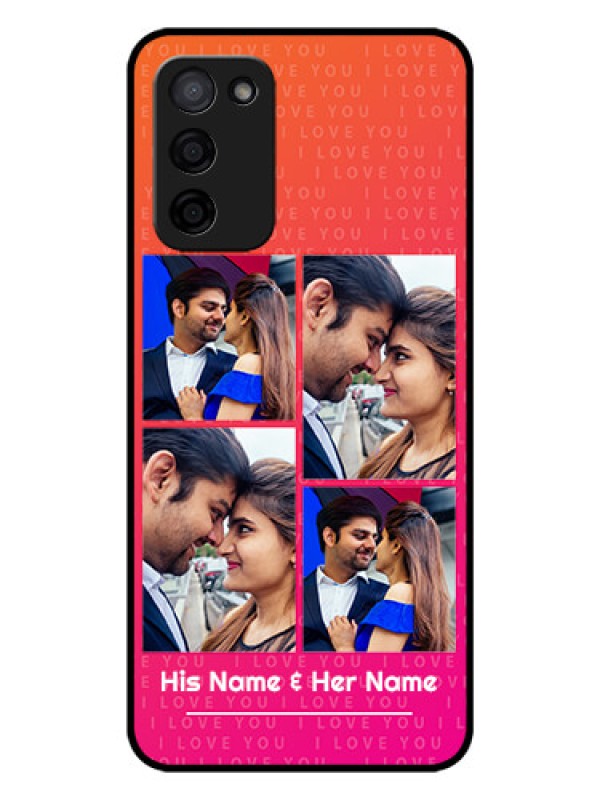 Custom Oppo A53s 5G Custom Glass Phone Case - I Love You Pink Design