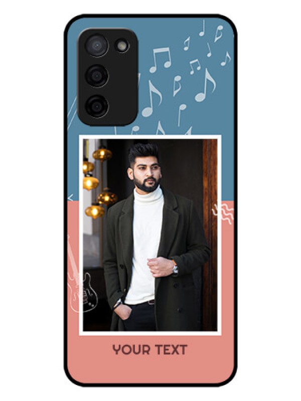 Custom Oppo A53s 5G Photo Printing on Glass Case - with Color Musical Note Design