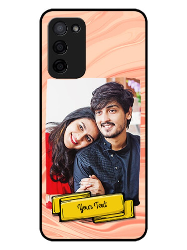 Custom Oppo A53s 5G Personalized Glass Phone Case - Marble Texture Design