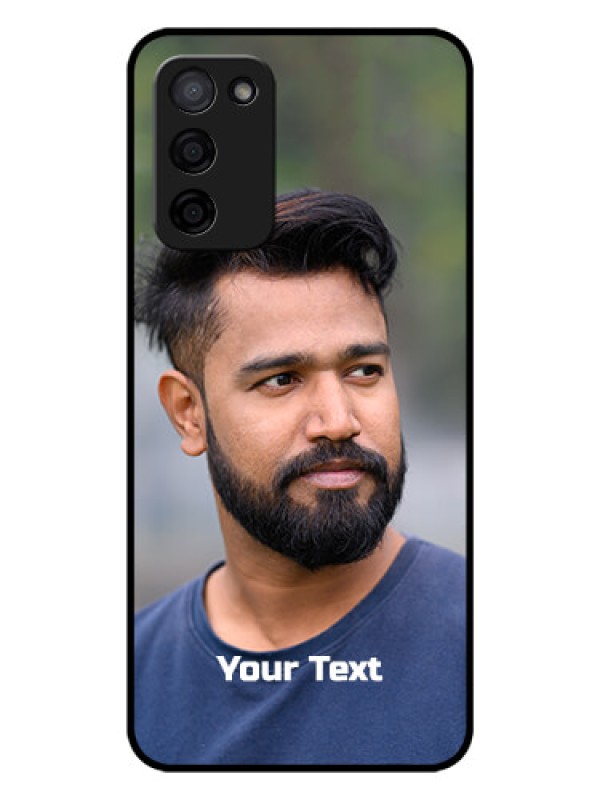 Custom Oppo A53s 5G Glass Mobile Cover: Photo with Text