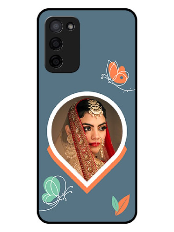Custom Oppo A53s 5G Custom Glass Mobile Case - Droplet Butterflies Design