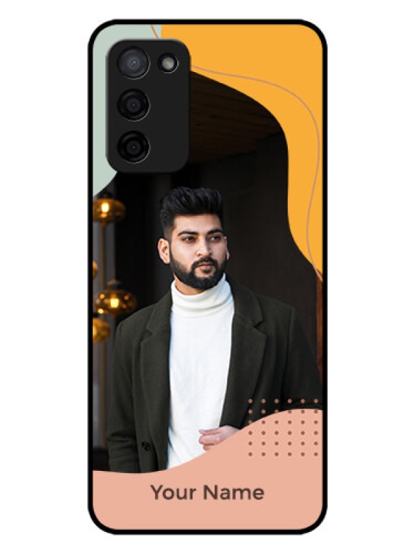 Custom Oppo A53s 5G Personalized Glass Phone Case - Tri-coloured overlay design