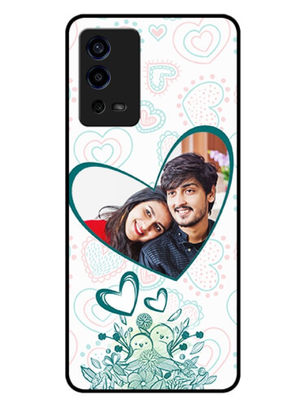 Custom Oppo A55 Photo Printing on Glass Case - Premium Couple Design