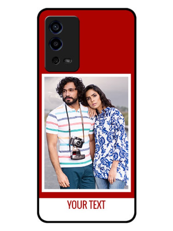 Custom Oppo A55 Personalized Glass Phone Case - Simple Red Color Design
