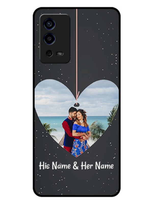Custom Oppo A55 Custom Glass Phone Case - Hanging Heart Design