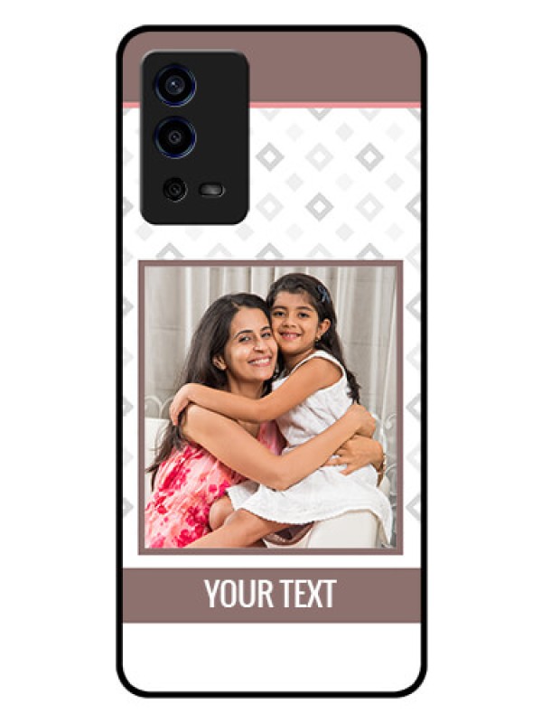 Custom Oppo A55 Photo Printing on Glass Case - Simple Diamond Design