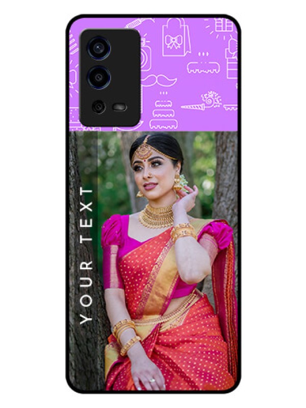 Custom Oppo A55 Custom Glass Mobile Case - Birthday Icons Design