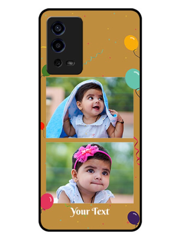 Custom Oppo A55 Personalized Glass Phone Case - Image Holder with Birthday Celebrations Design