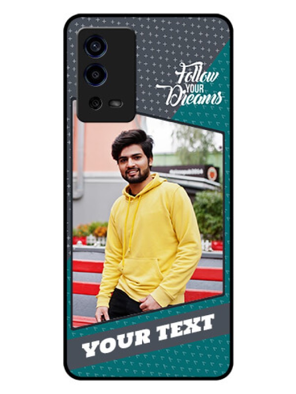 Custom Oppo A55 Personalized Glass Phone Case - Background Pattern Design with Quote