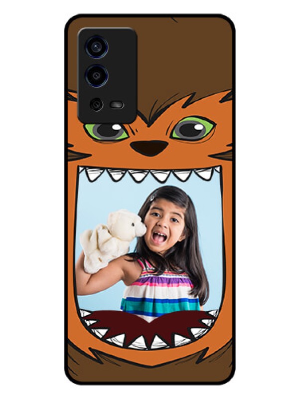 Custom Oppo A55 Photo Printing on Glass Case - Owl Monster Back Case Design