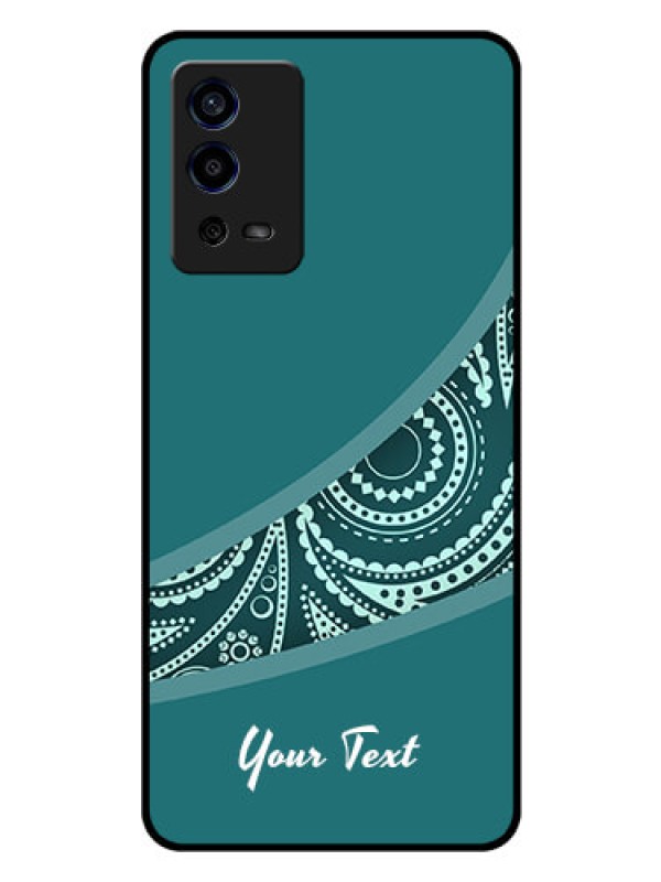 Custom Oppo A55 Photo Printing on Glass Case - semi visible floral Design