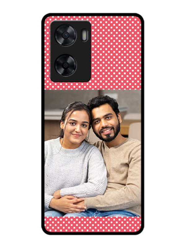 Custom Oppo A57 2022 Custom Glass Phone Case - White Dotted Design