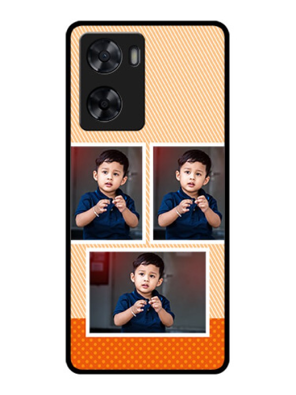 Custom Oppo A57 2022 Photo Printing on Glass Case - Bulk Photos Upload Design