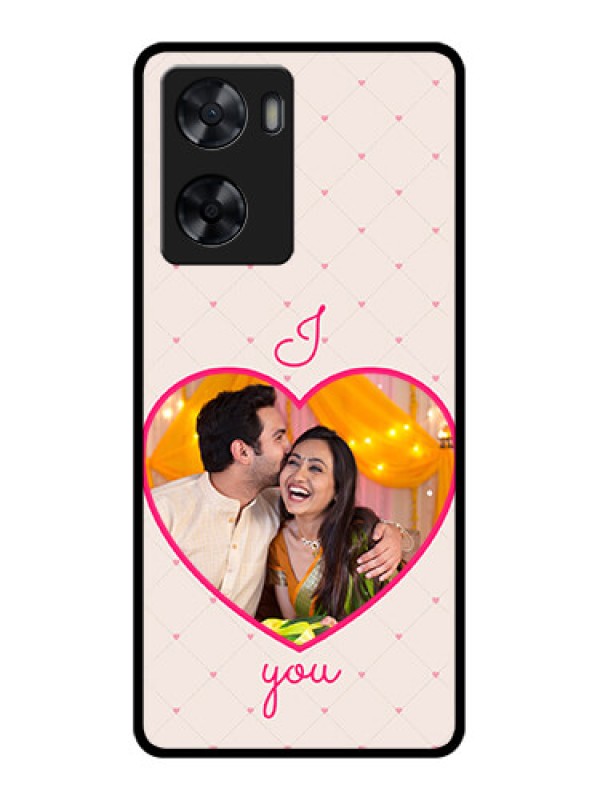 Custom Oppo A57 2022 Custom Glass Mobile Case - Heart Shape Design