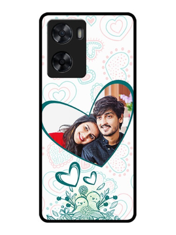 Custom Oppo A57 2022 Photo Printing on Glass Case - Premium Couple Design