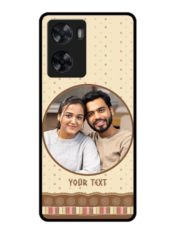 Custom Oppo A57 2022 Custom Glass Mobile Case - Brown Dotted Mobile Case Design