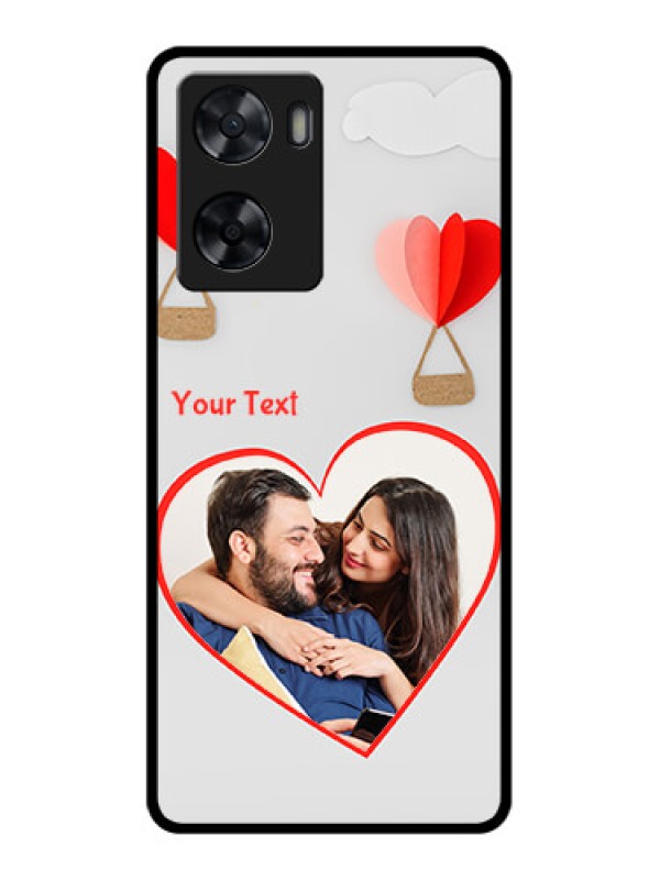 Custom Oppo A57 2022 Custom Glass Mobile Case - Parachute Love Design