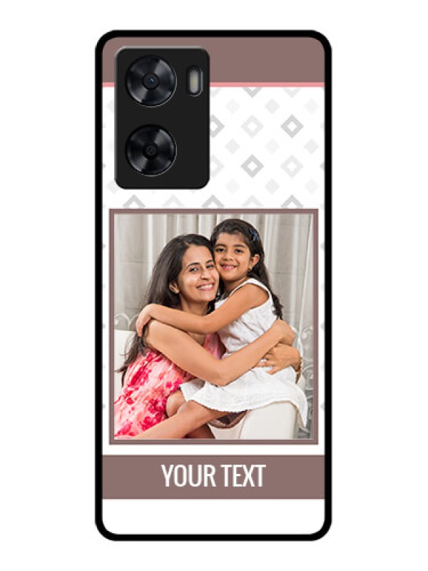 Custom Oppo A57 2022 Photo Printing on Glass Case - Simple Diamond Design