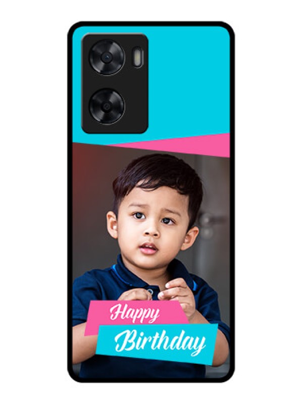 Custom Oppo A57 2022 Personalized Glass Phone Case - Image Holder with 2 Color Design