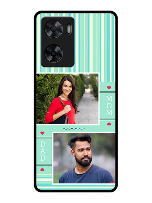 Custom Oppo A57 2022 Custom Glass Phone Case - Mom & Dad Pic Design