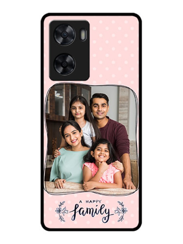 Custom Oppo A57 2022 Custom Glass Phone Case - Family with Dots Design