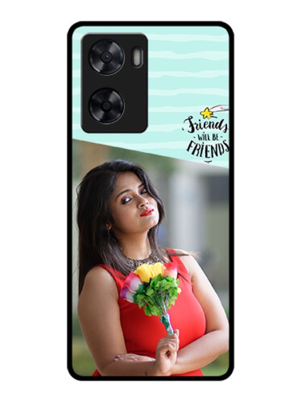 Custom Oppo A57 2022 Custom Glass Phone Case - Friends Picture Icon Design