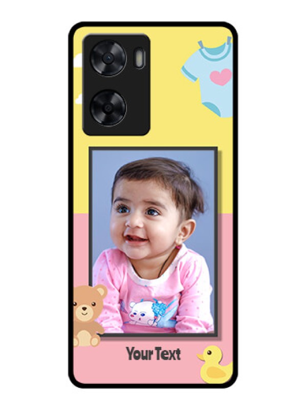 Custom Oppo A57 2022 Photo Printing on Glass Case - Kids 2 Color Design
