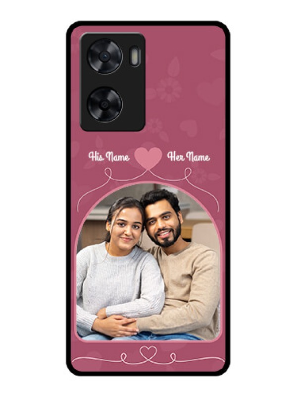Custom Oppo A57 2022 Photo Printing on Glass Case - Love Floral Design