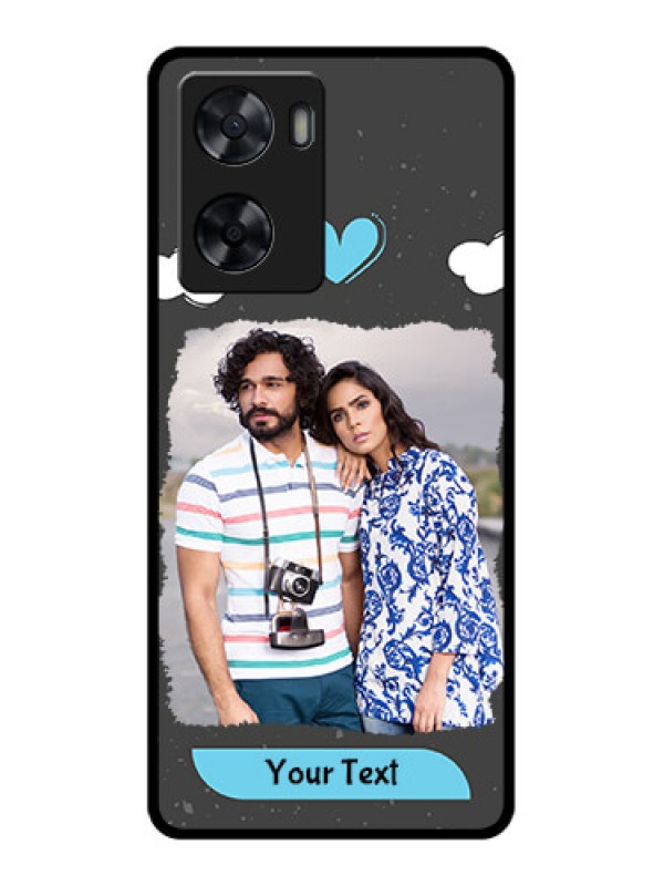 Custom Oppo A57 2022 Custom Glass Phone Case - Splashes with love doodles Design