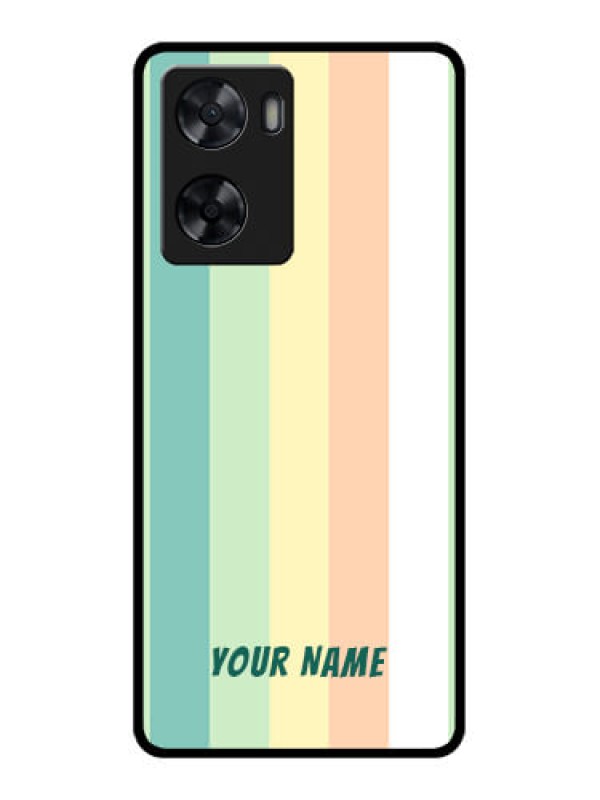 Custom Oppo A57 2022 Photo Printing on Glass Case - Multi-colour Stripes Design
