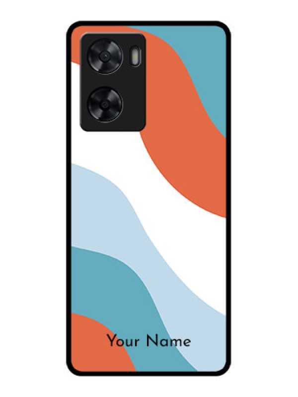 Custom Oppo A57 2022 Custom Glass Mobile Case - coloured Waves Design