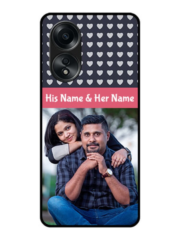 Custom Oppo A58 Custom Glass Mobile Case - Love Symbols Design
