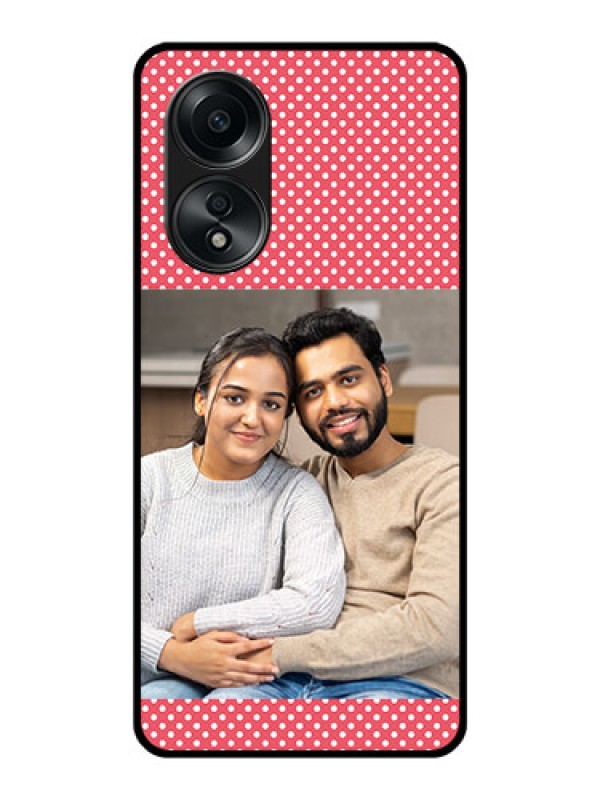 Custom Oppo A58 Custom Glass Phone Case - White Dotted Design