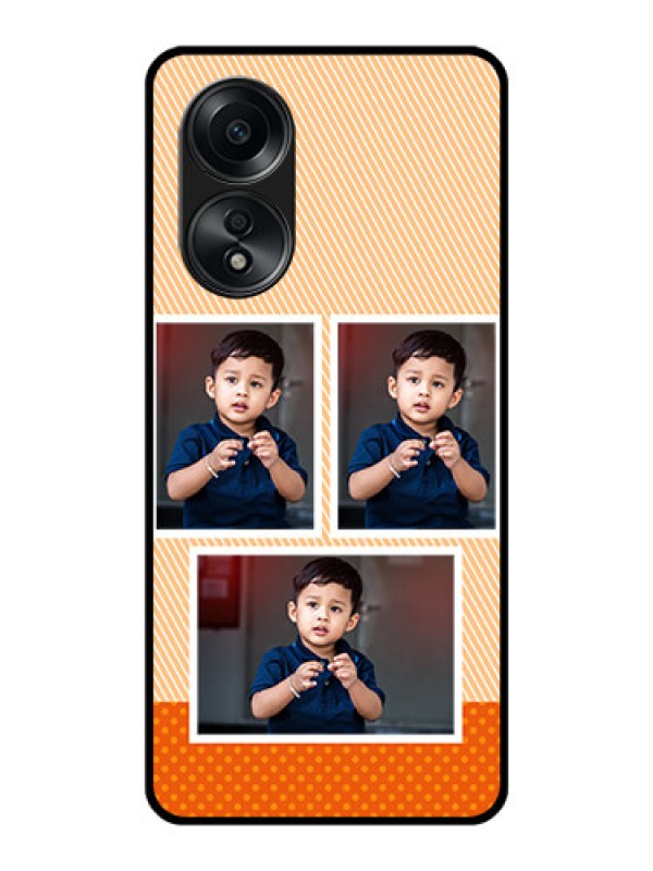 Custom Oppo A58 Photo Printing on Glass Case - Bulk Photos Upload Design