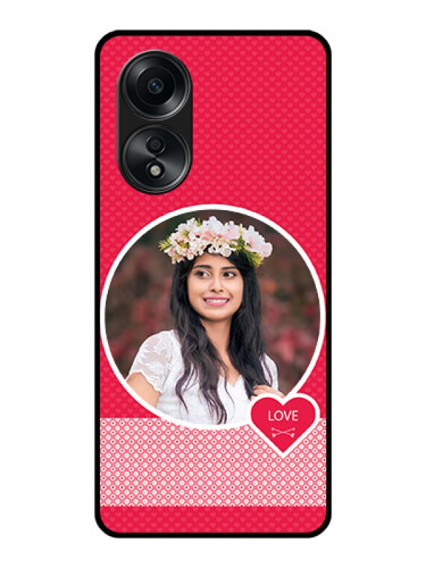 Custom Oppo A58 Personalised Glass Phone Case - Pink Pattern Design