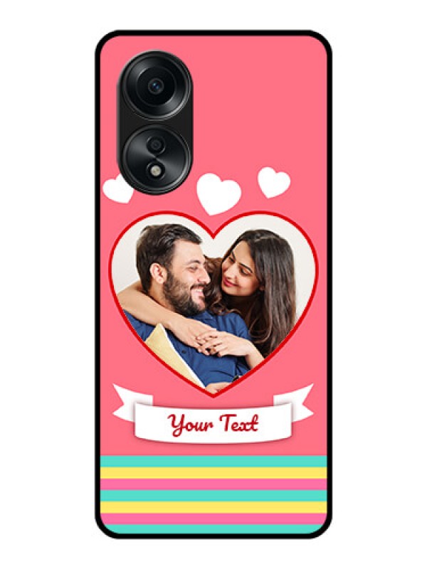 Custom Oppo A58 Photo Printing on Glass Case - Love Doodle Design