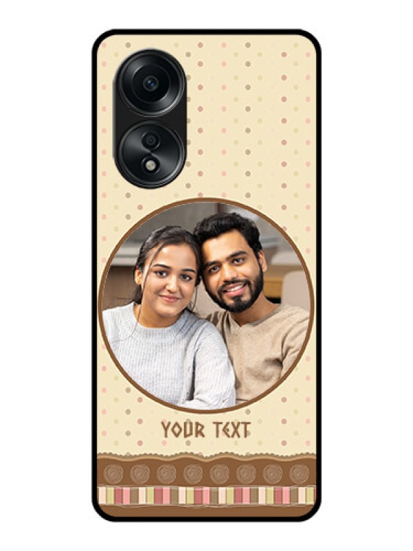 Custom Oppo A58 Custom Glass Mobile Case - Brown Dotted Mobile Case Design