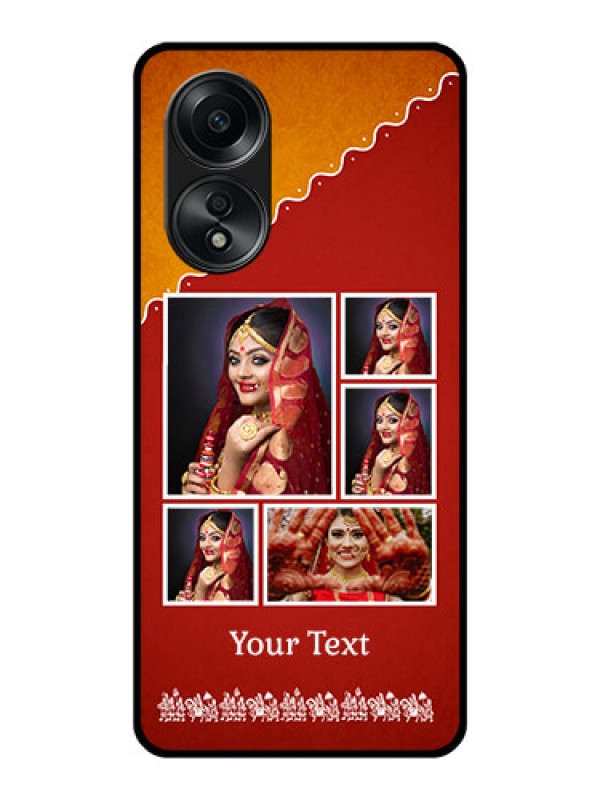 Custom Oppo A58 Personalized Glass Phone Case - Wedding Pic Upload Design
