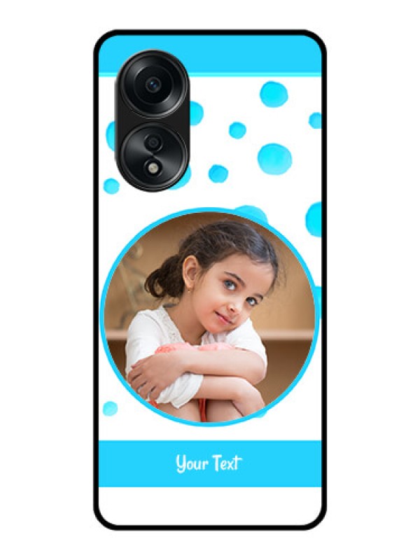 Custom Oppo A58 Photo Printing on Glass Case - Blue Bubbles Pattern Design