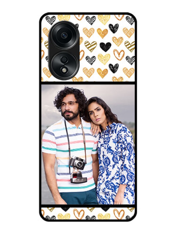 Custom Oppo A58 Photo Printing on Glass Case - Love Symbol Design